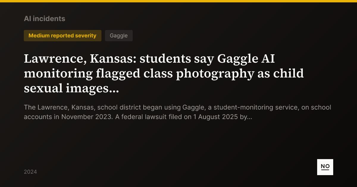 Lawrence, Kansas: students say Gaggle AI monitoring flagged class ...