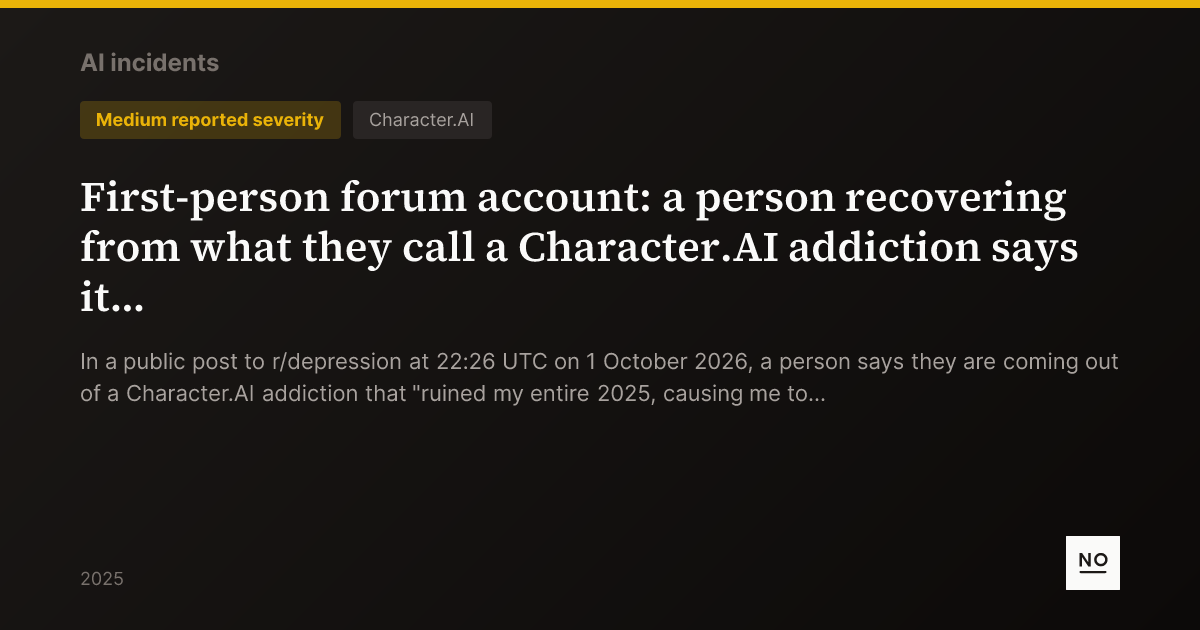 First-person forum account: a person recovering from what they call a ...