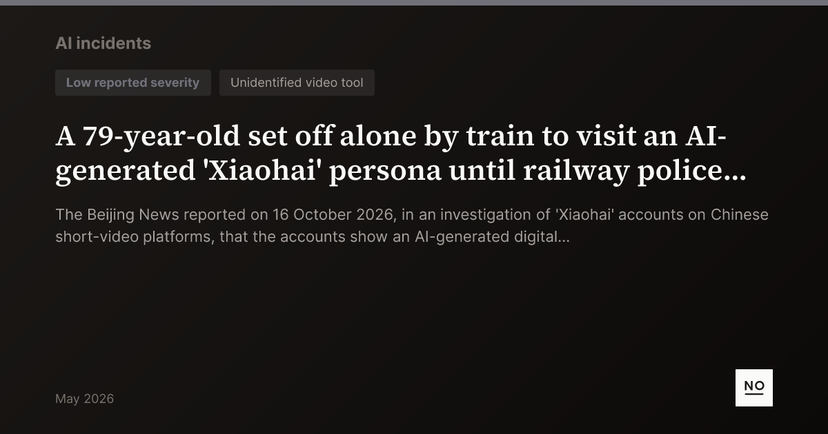 A 79-year-old set off alone by train to visit an AI-generated 'Xiaohai ...