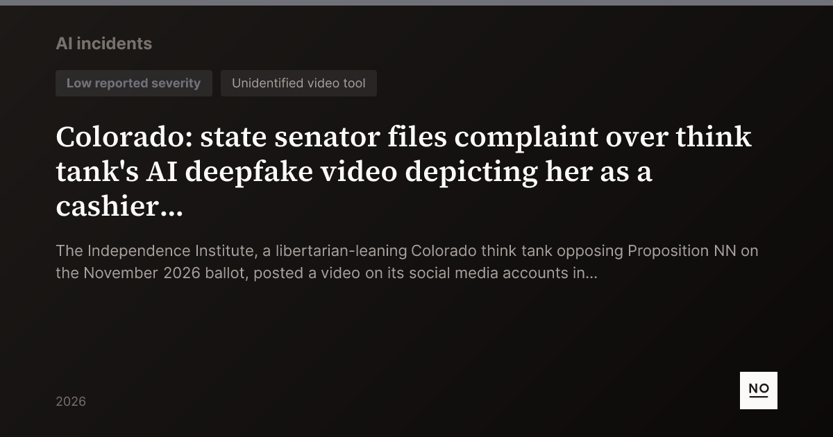 Colorado: state senator files complaint over think tank's AI deepfake ...