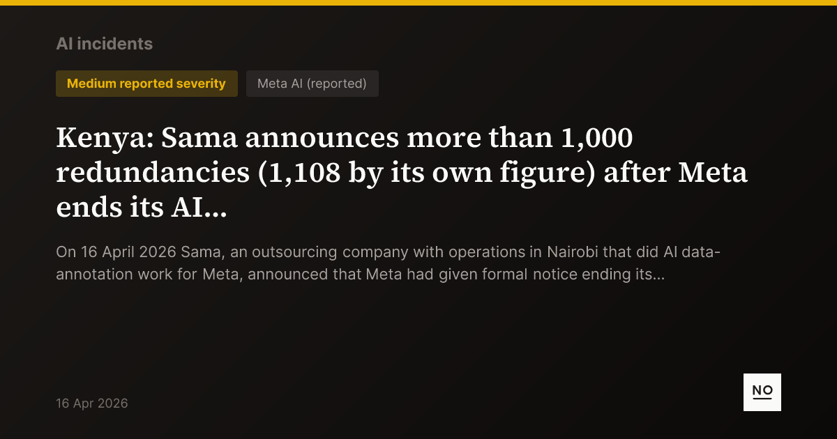 Research Annotation Kenya: Sama announces more than 1,000 redundancies (1,108 by its own ...