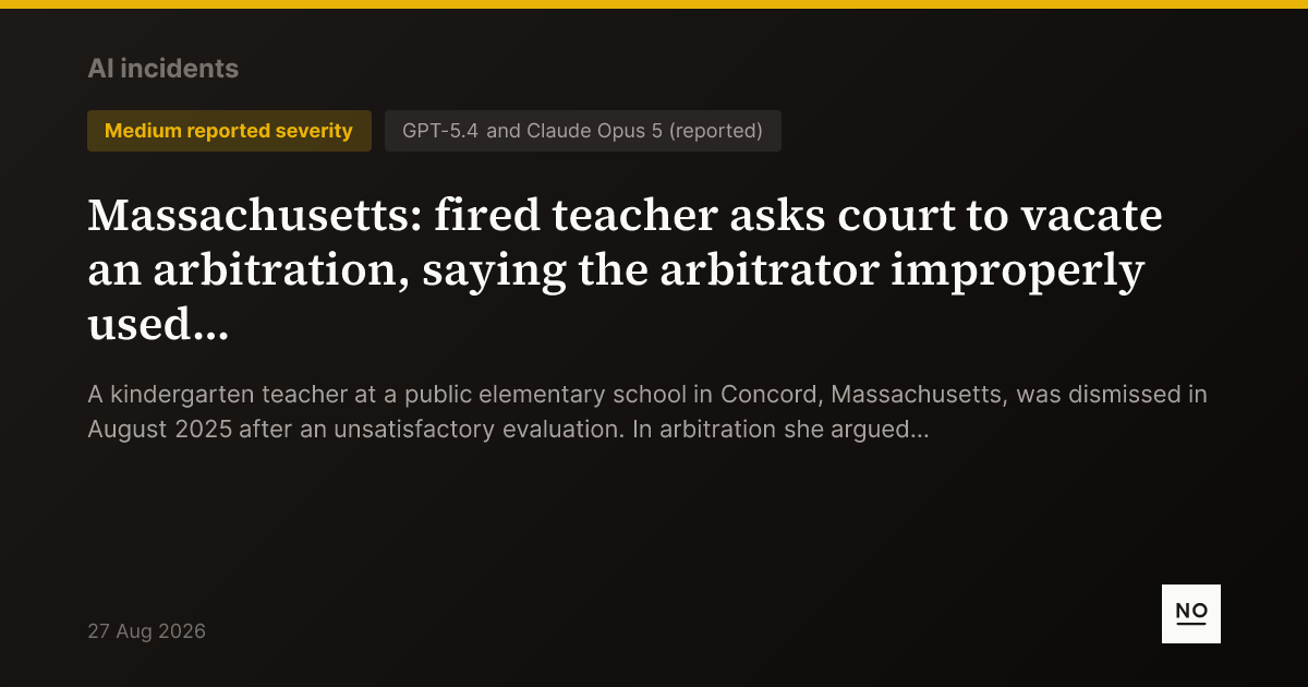 Massachusetts: fired teacher asks court to vacate an arbitration ...