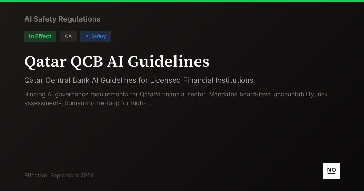 Qatar QCB AI Guidelines - AI Safety Regulations - NOPE