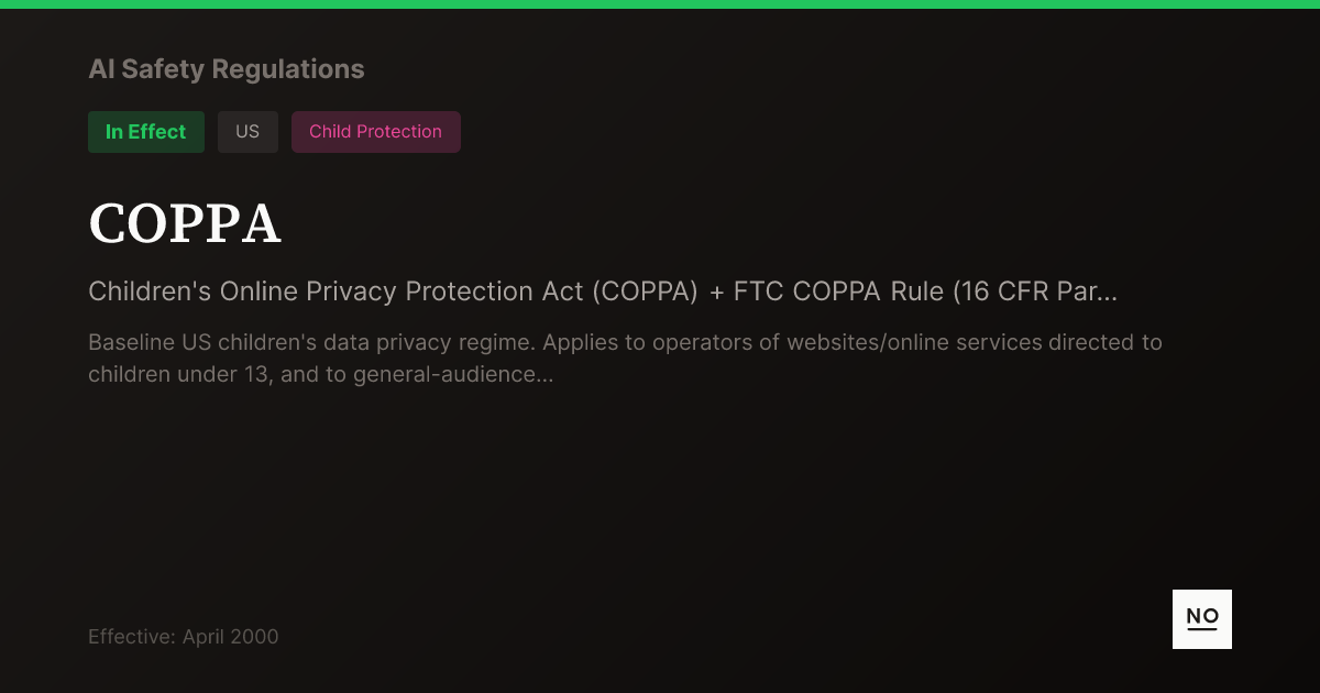 Copa Rule COPPA - AI Safety Regulations - NOPE